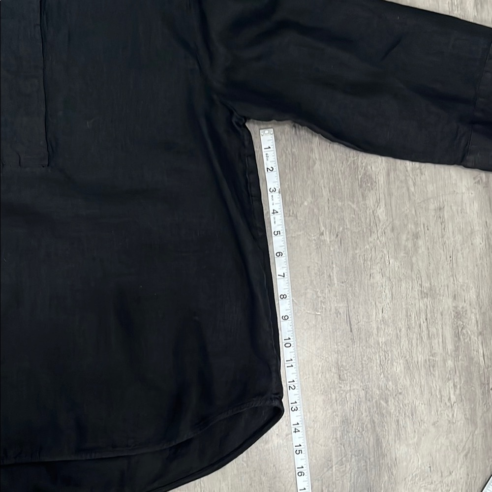 J.Crew Women's Black 100% Linen Long Sleeve Top Size Medium - Picture 12 of 13